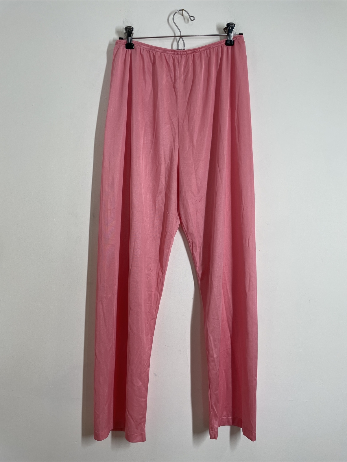 Vtg Sears M 12-14 Pink High Waist Nylon Pull On Sleep PJ Pants USA