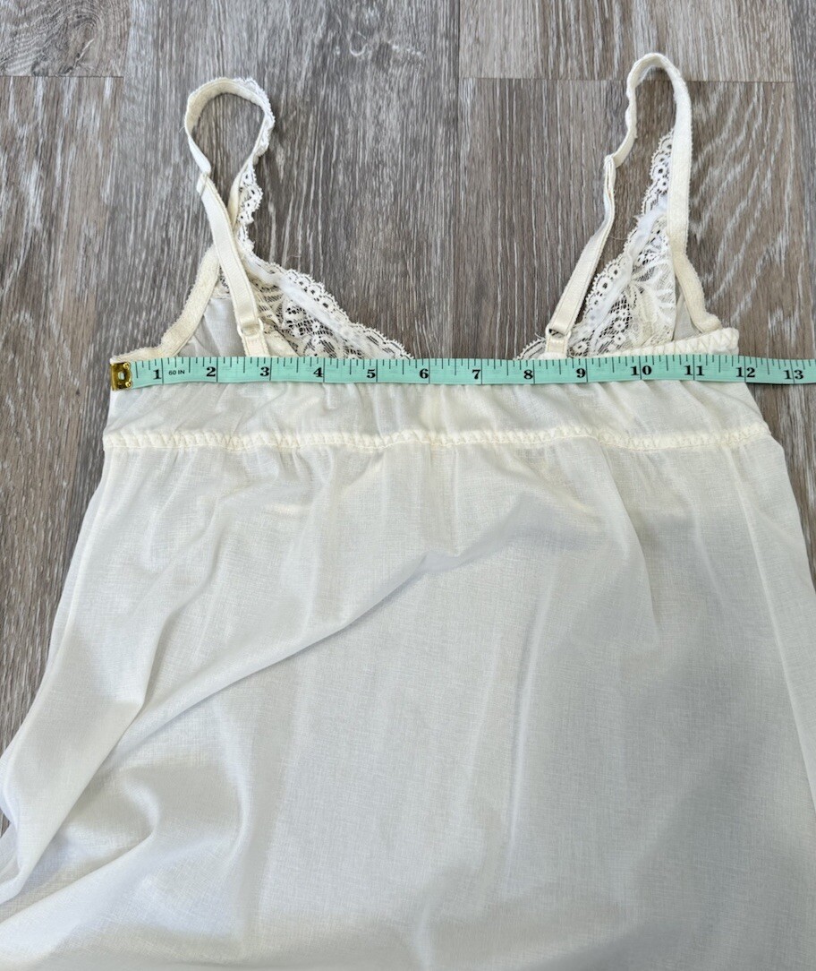 Vintage OLGA Off White Nightgown Embroidered Mesh and Lace Size 34C