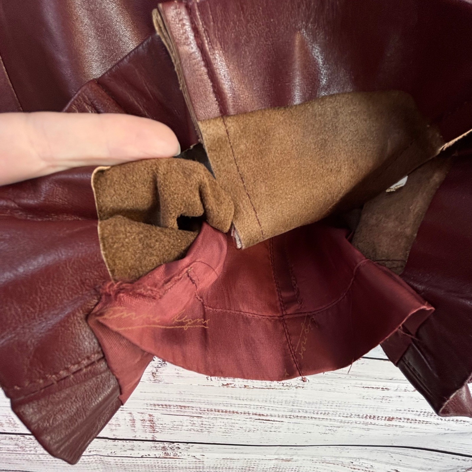 Vtg Dark Academia Equestrian Leather Blazer Etienne Aigner 12 Burgundy Oxblood