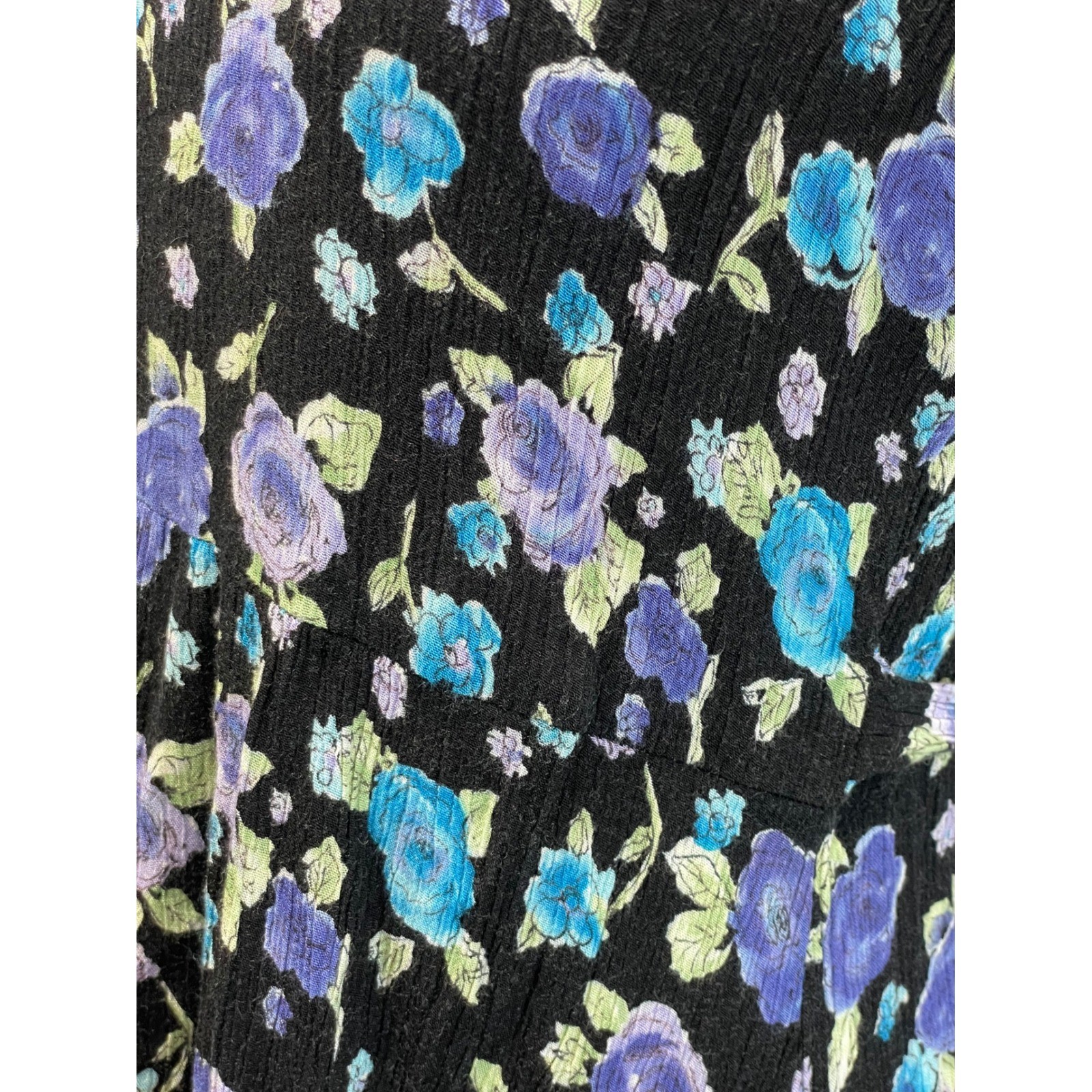Petite Jazz Floral Maxi Dress 8 Black Purple Blue Vintage 90s Grunge Cottagecore