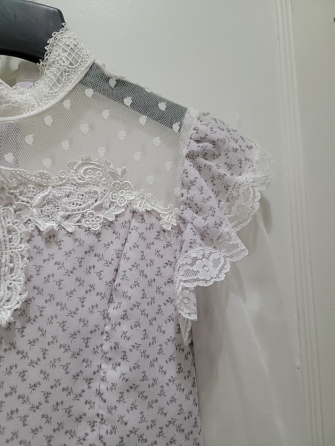Pale Purple Floral Vintage Gunne Sax Dress Victorian Prairie 1970’s Girls 12