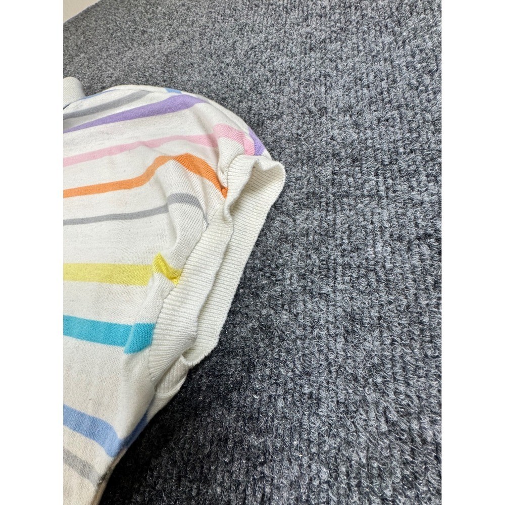 Vintage Jantzen Womens Large Pastel Multi Stripe Polo Shirt Made in USA Retro