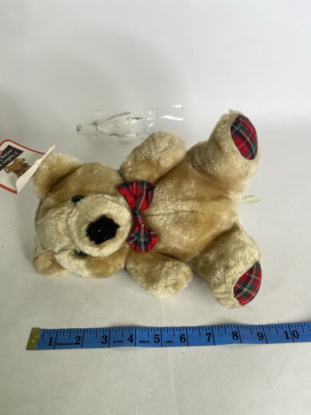 Vintage Secretly Yours Satin String Bikini Panties in Plush Bear Womens Size 6