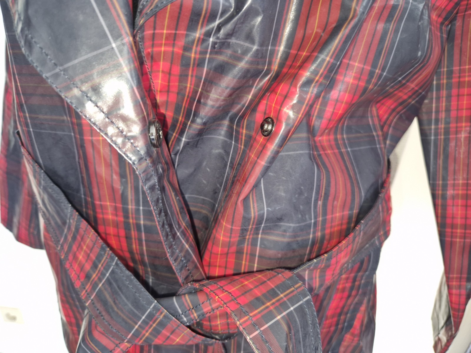 Raincoat-True Vintage-Plaid-Size 40-70s-Recycled Charlotte Eskildsen