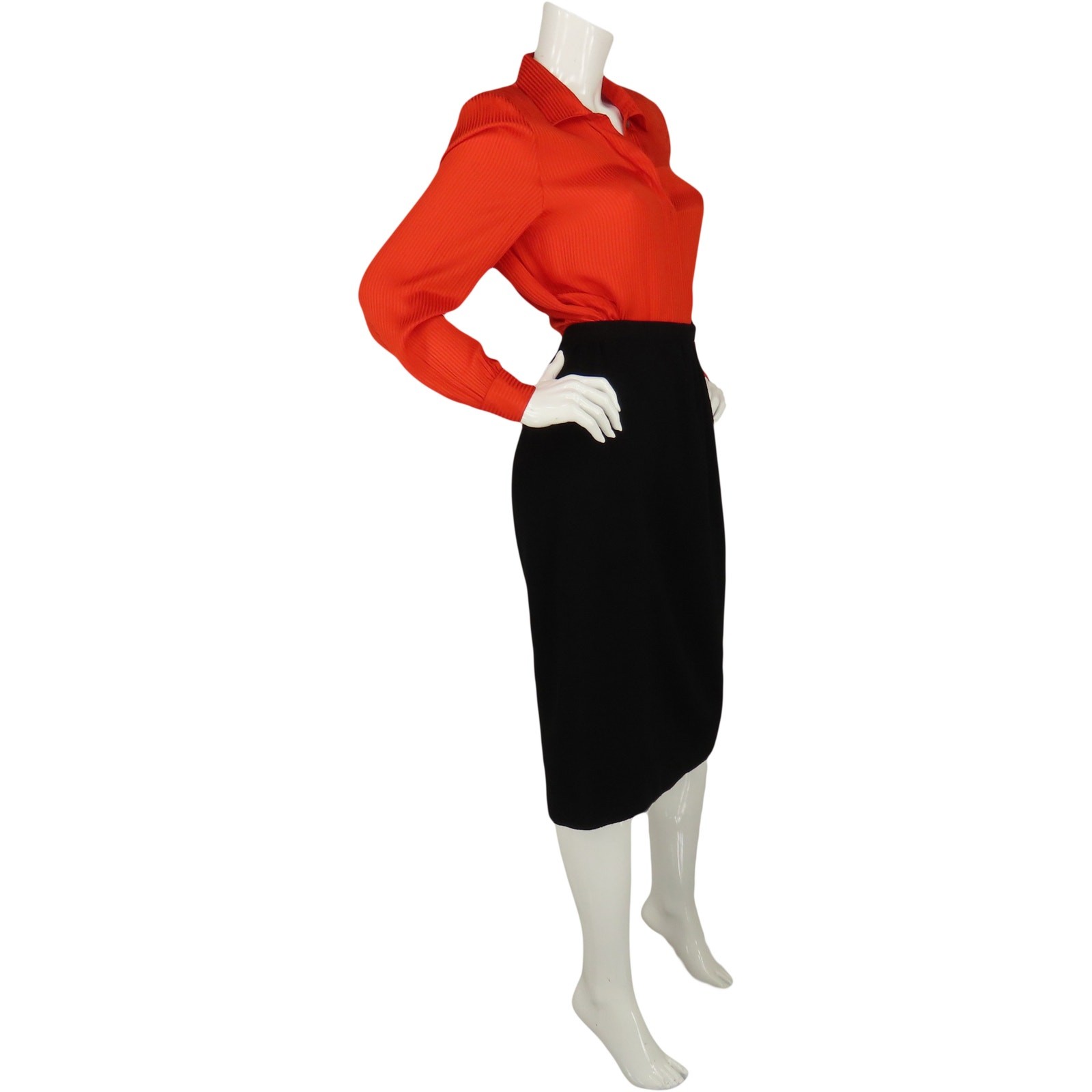 Vintage Harrods 70s Mod Librarian Black Skirt 28