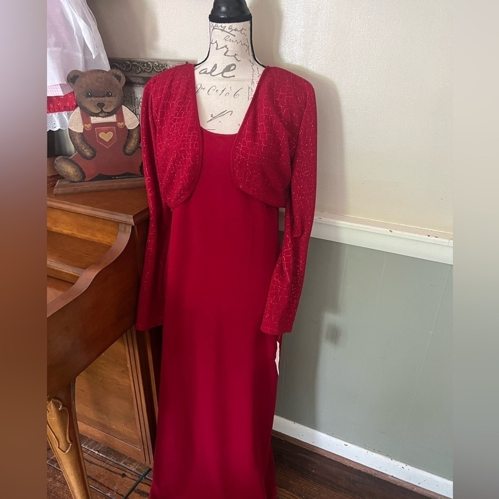 Y2K California Concepts Vintage Red Sequin 2-piece dress