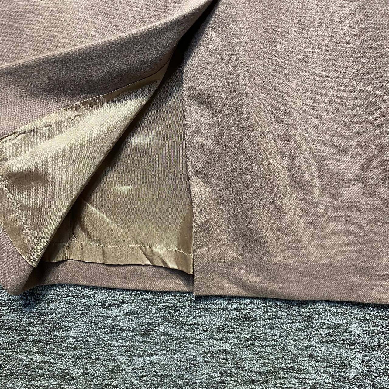 Barclay Square Pencil Skirt Women 9/10 Taupe Wool Blend Pleated Vintage 90s