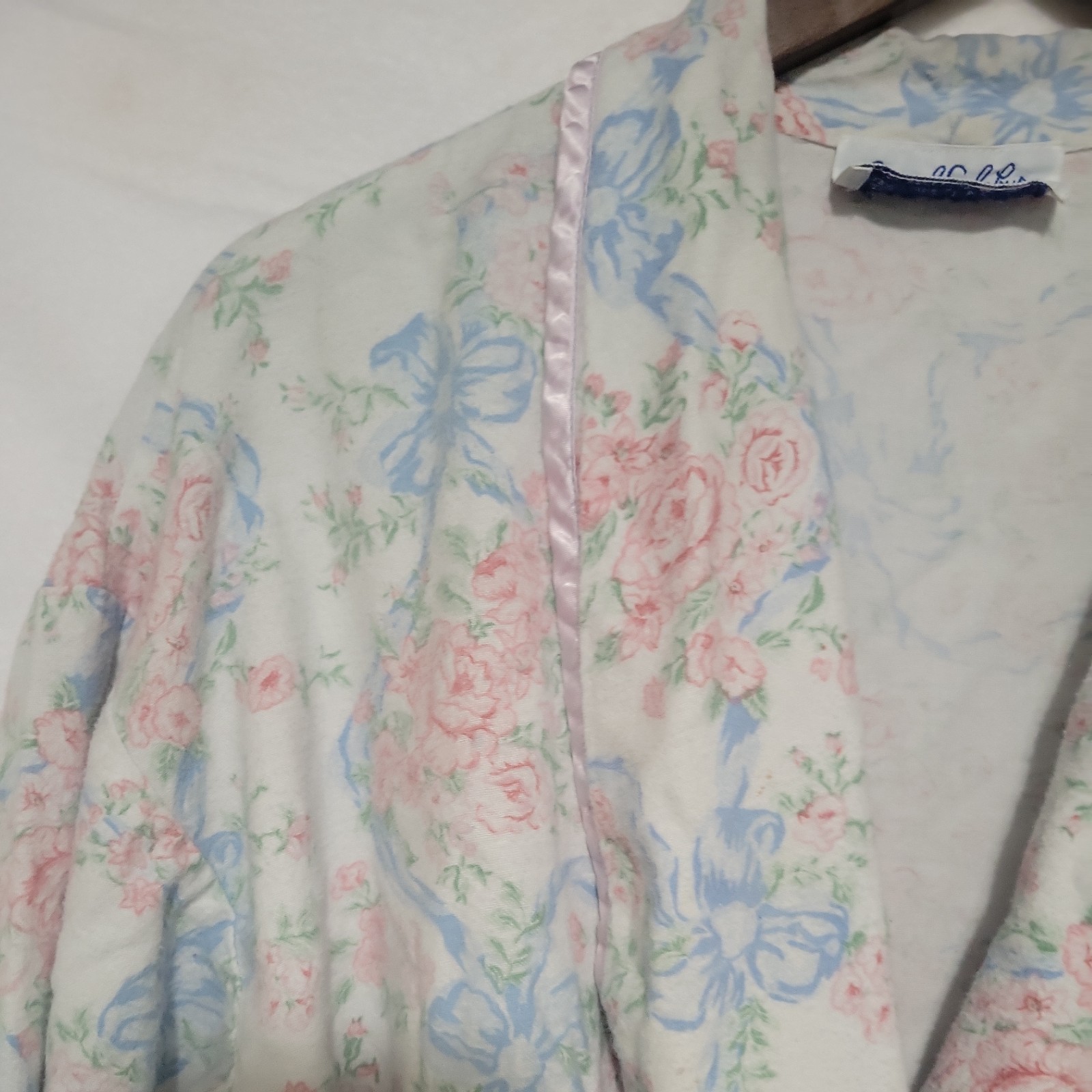 VTG 80s Lanz Of Salzburg Floral Flannel Robe Large Grandma Cottagecore Comfort