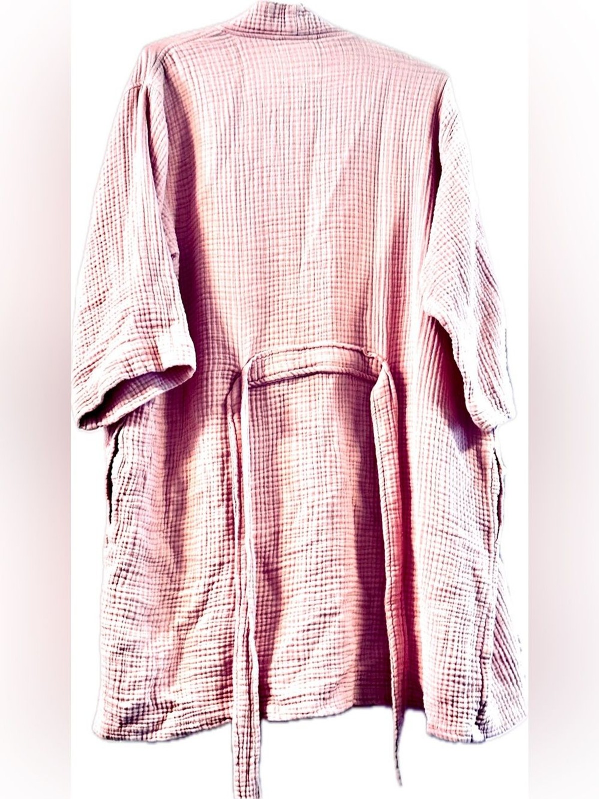 SPA Essentials by Sleep sense Sz XL Bathrobe 100% Organic Cotton Gauze