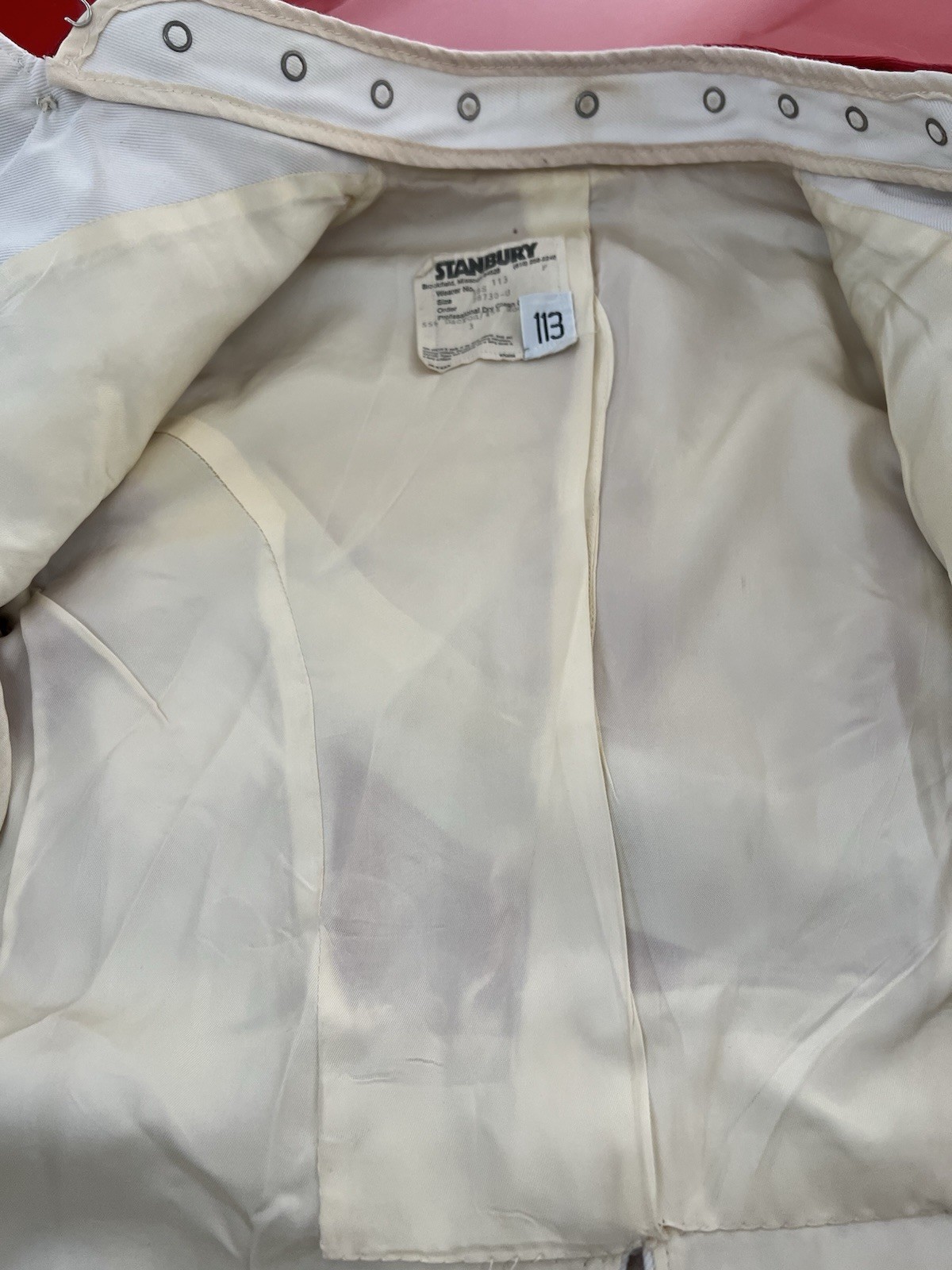 Vintage Stanbury Wool Red And White Military Style Marching Band Jacket 38
