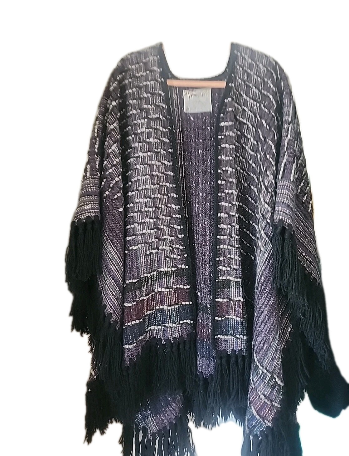 Vintage Ireland Studio Donegal Hand Woven Wool Wrap/Poncho/Blanket OS Gorgeous!