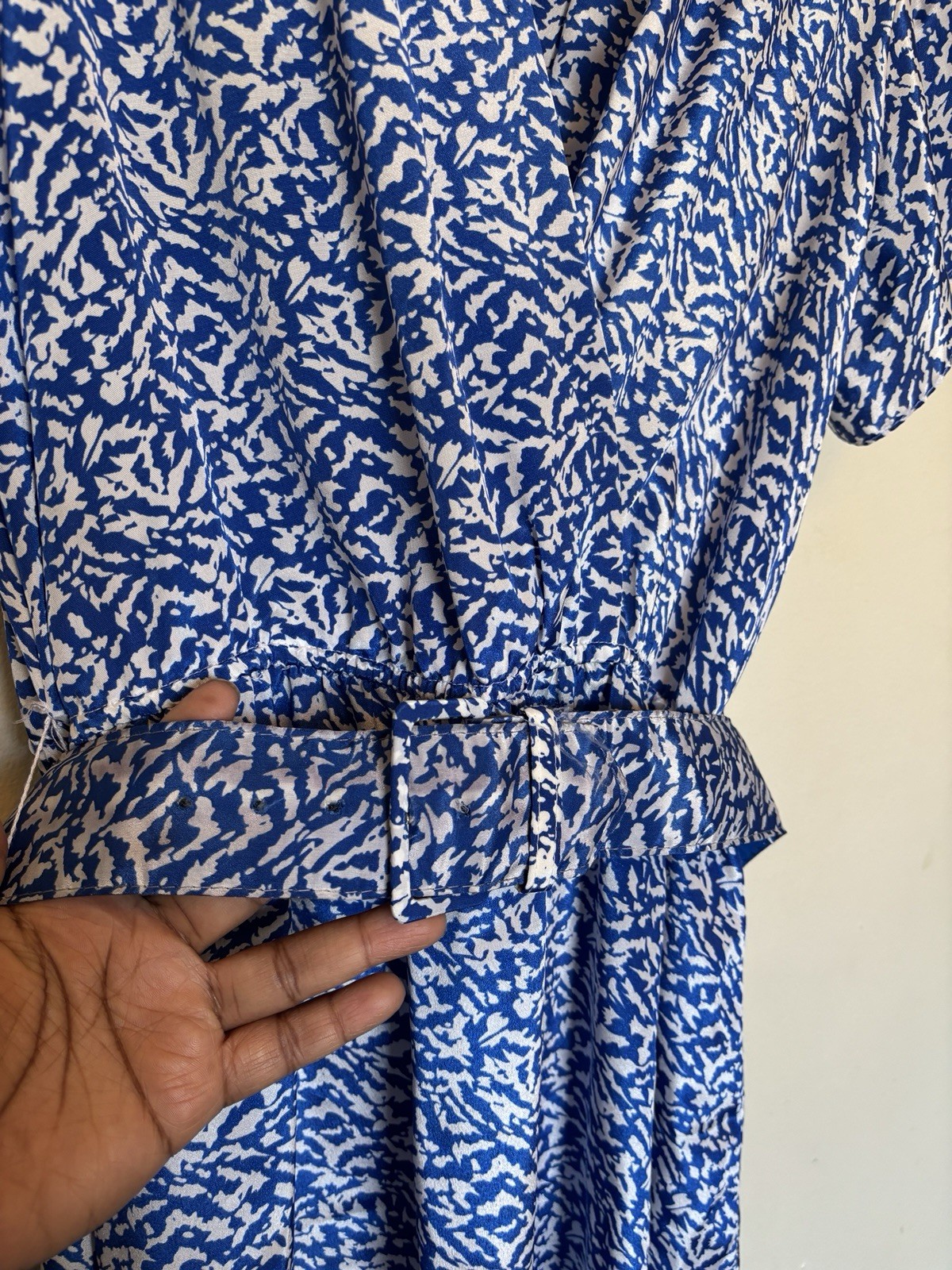 Vtg 70s Lady Carol of New York Wrap Midi Dress Belted Feminine Preppy USA Made