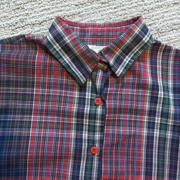 Andrew McMullan Vintage Shirt Plaid 80s 90s Button Up Women’s L 10 Red Green