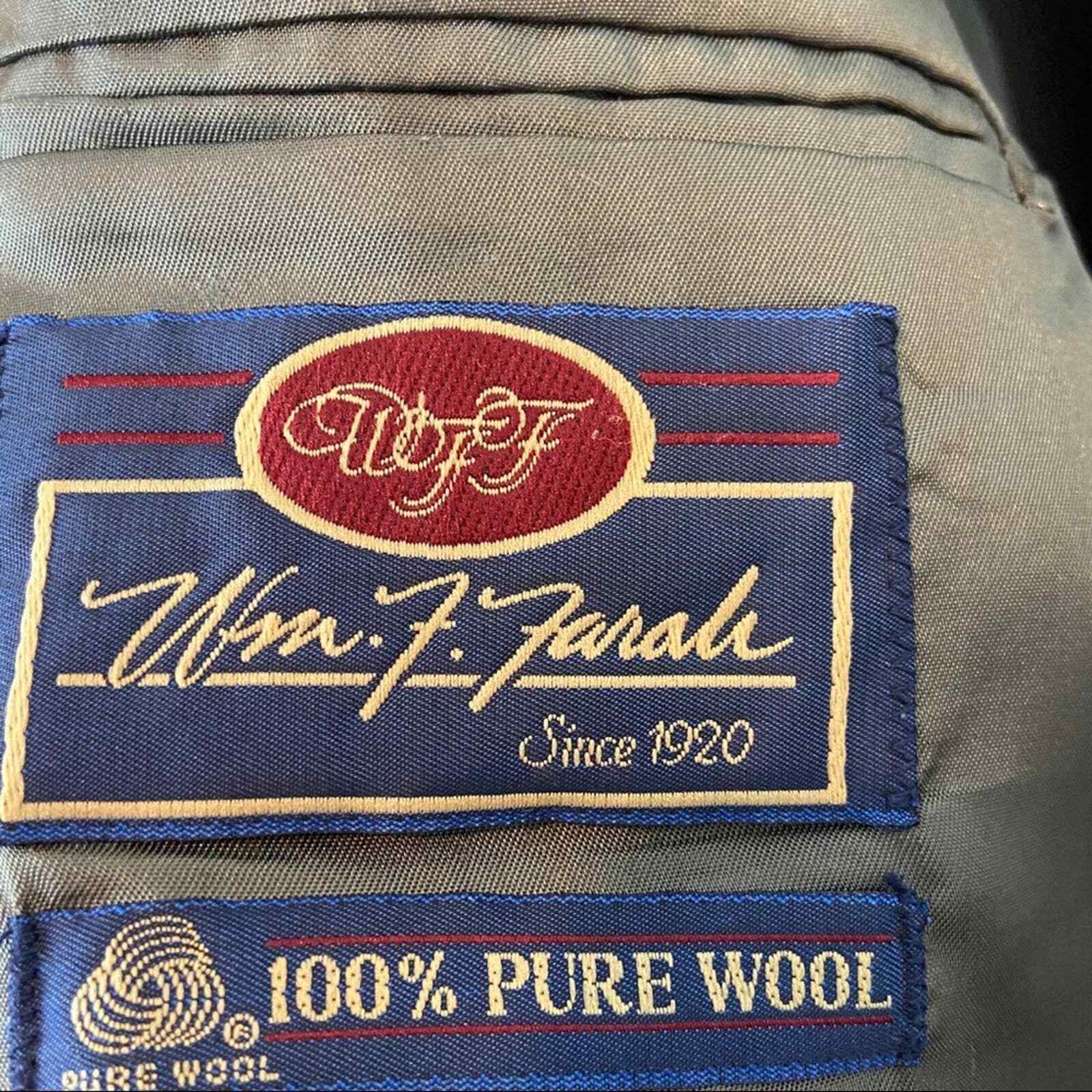 William F. Farah Blazer Sport Coat Men’s Size 46 L Tan Tweed Wool Vintage