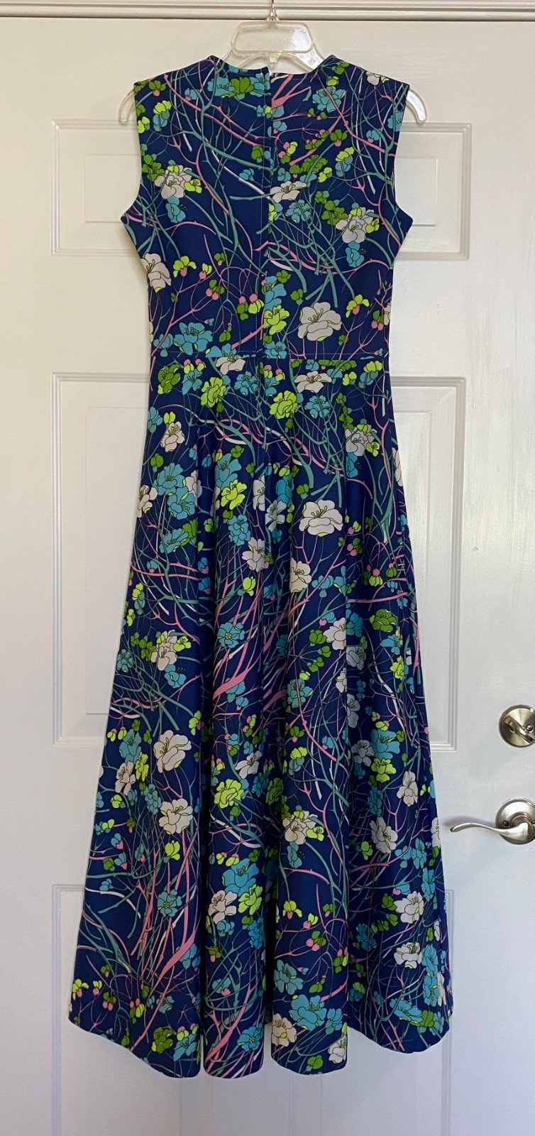 Vintage 70’s Floral Maxi Dress M Fit & Flare Great Colors Handmade