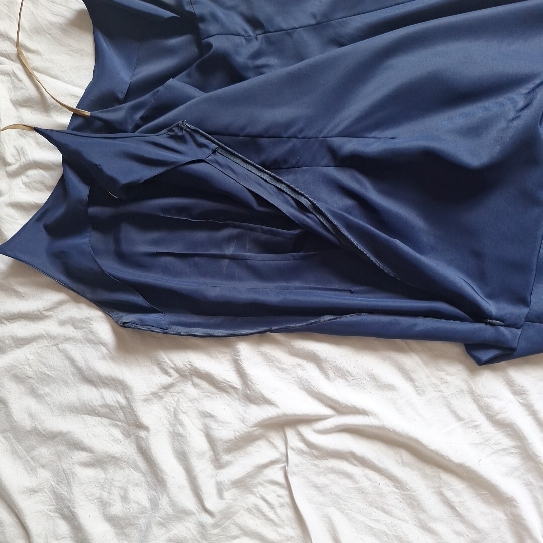 Vtg Pauline Trigere Blue Slip Dress Spaghetti Strap Size 16