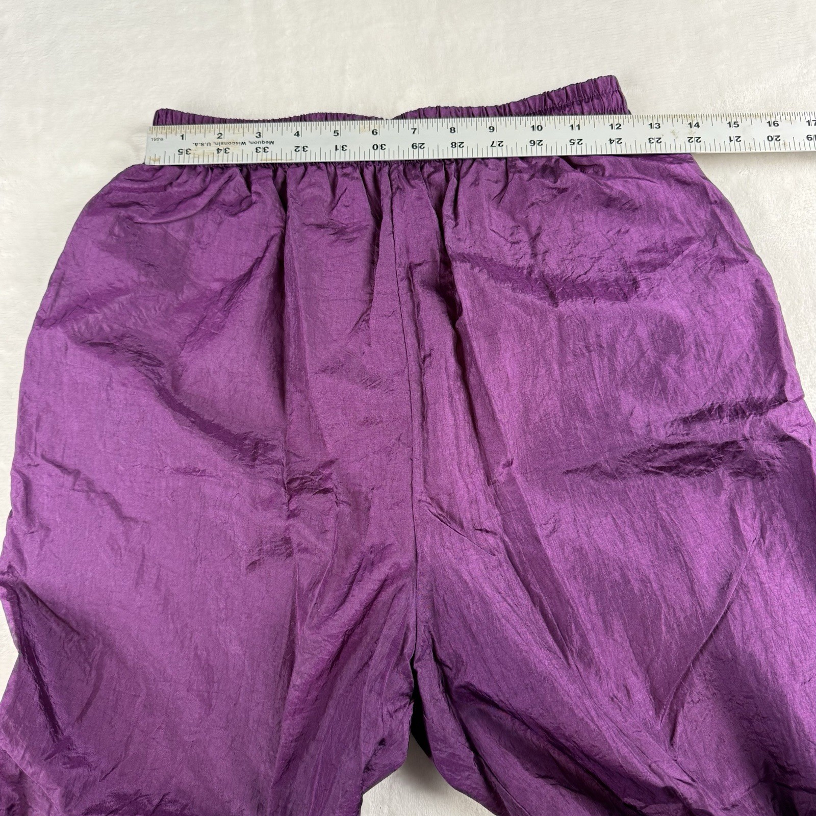 Vtg 90s Nylon Windbreaker Track Suit Set Womens M Purple Bold Spirit Retro Chic