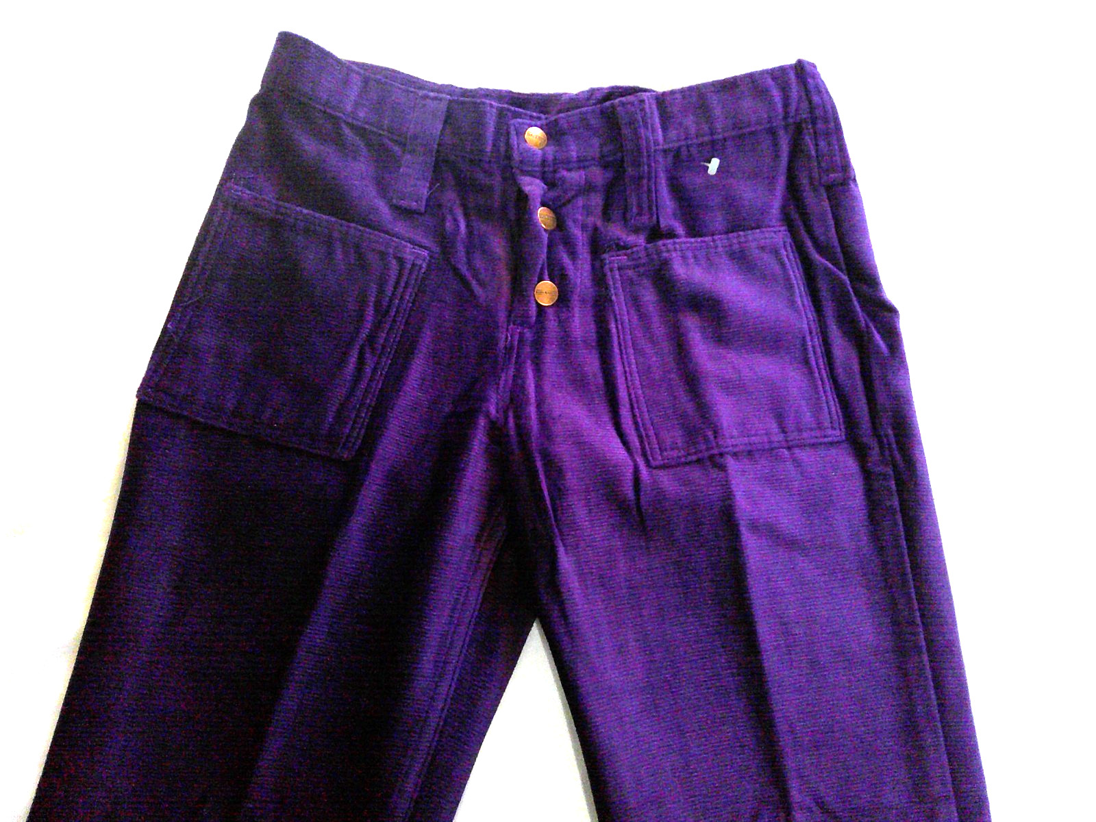 NWT Vtg 70s MAVERICK Western Wear PURPLE VELVET Flare Hip Hugger Pants 29/31 NOS
