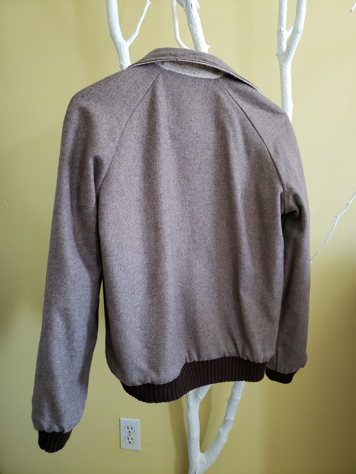 Vintage Tweed Wool Bomber Jacket Happy Legs Cropped Medium Reversable Union Made