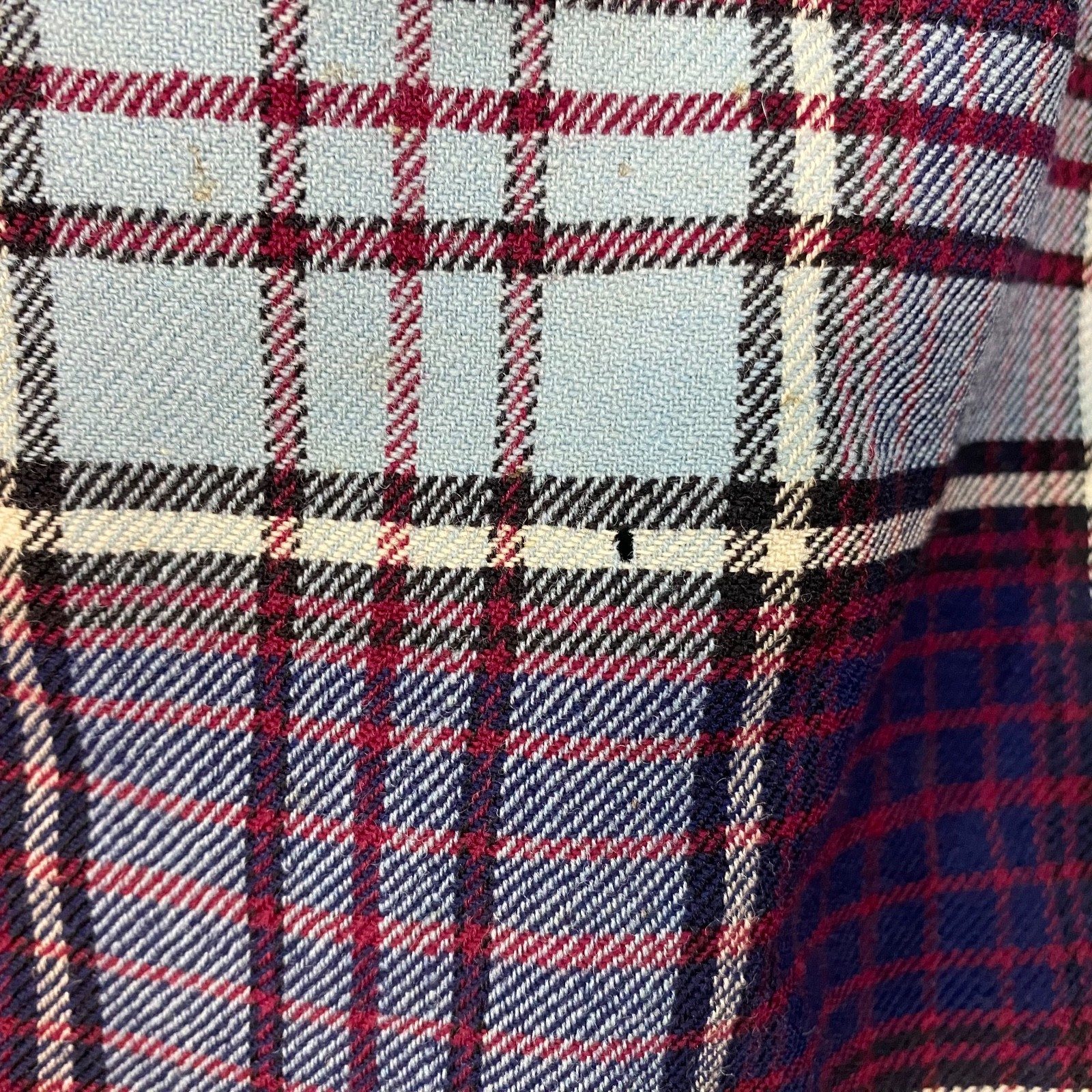 Vintage New Era 27″ Waist Blue Tartan Kilt Style Pleated Skirt Made In Scotland