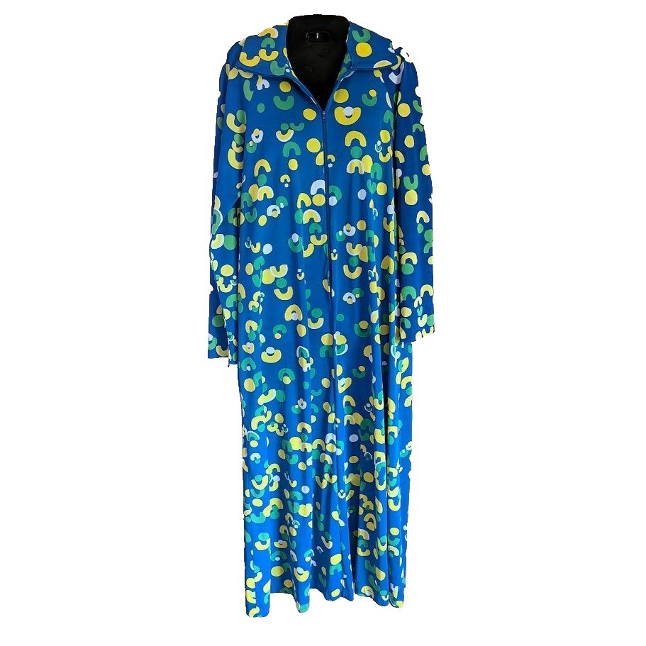 Vintage 60’s Butterfield 8 Size L Mod Flowy Maxi Kaftan Mumu Hostess House Dress