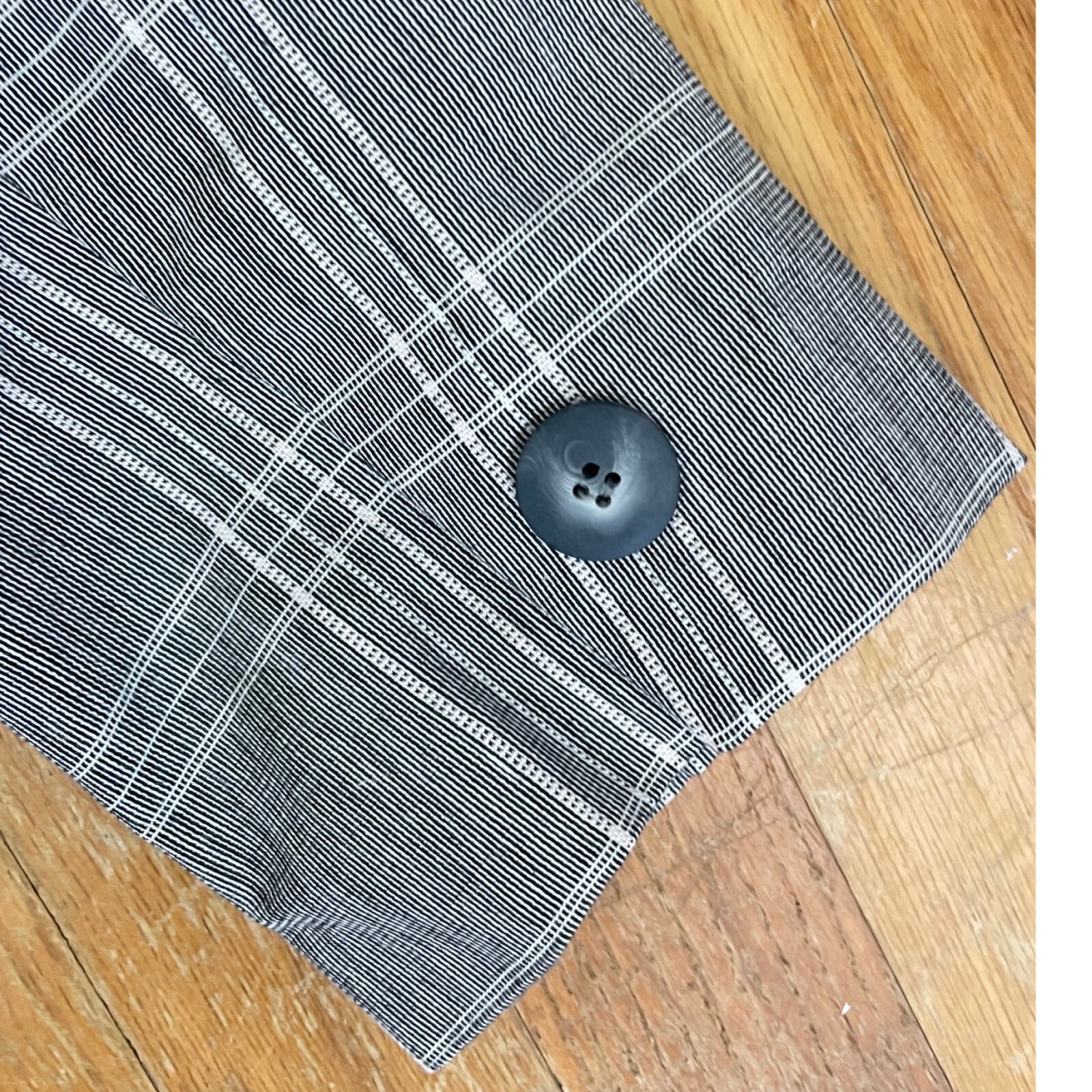 Vintage Glen Plaid Blazer Size Medium 80s Woven Suit Coat Jacket Black & White