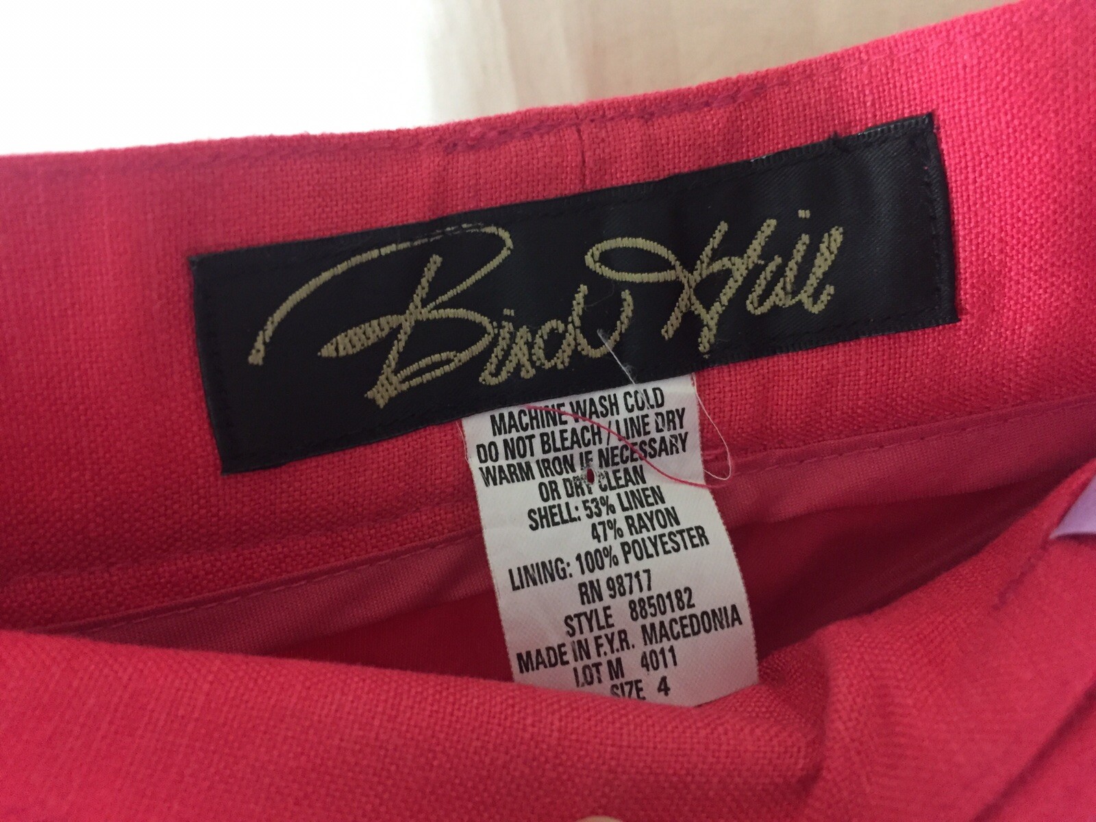 VTG Birch Hill Size 4 High Waist Pleat Front Wide Leg Bermuda Shorts Culottes
