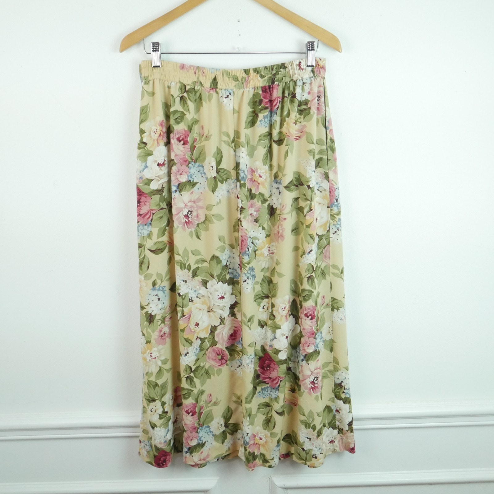 Vintage 14 Midi Skirt 90s Soft Floral Romantic Cottagecore Dainty Grunge Boho