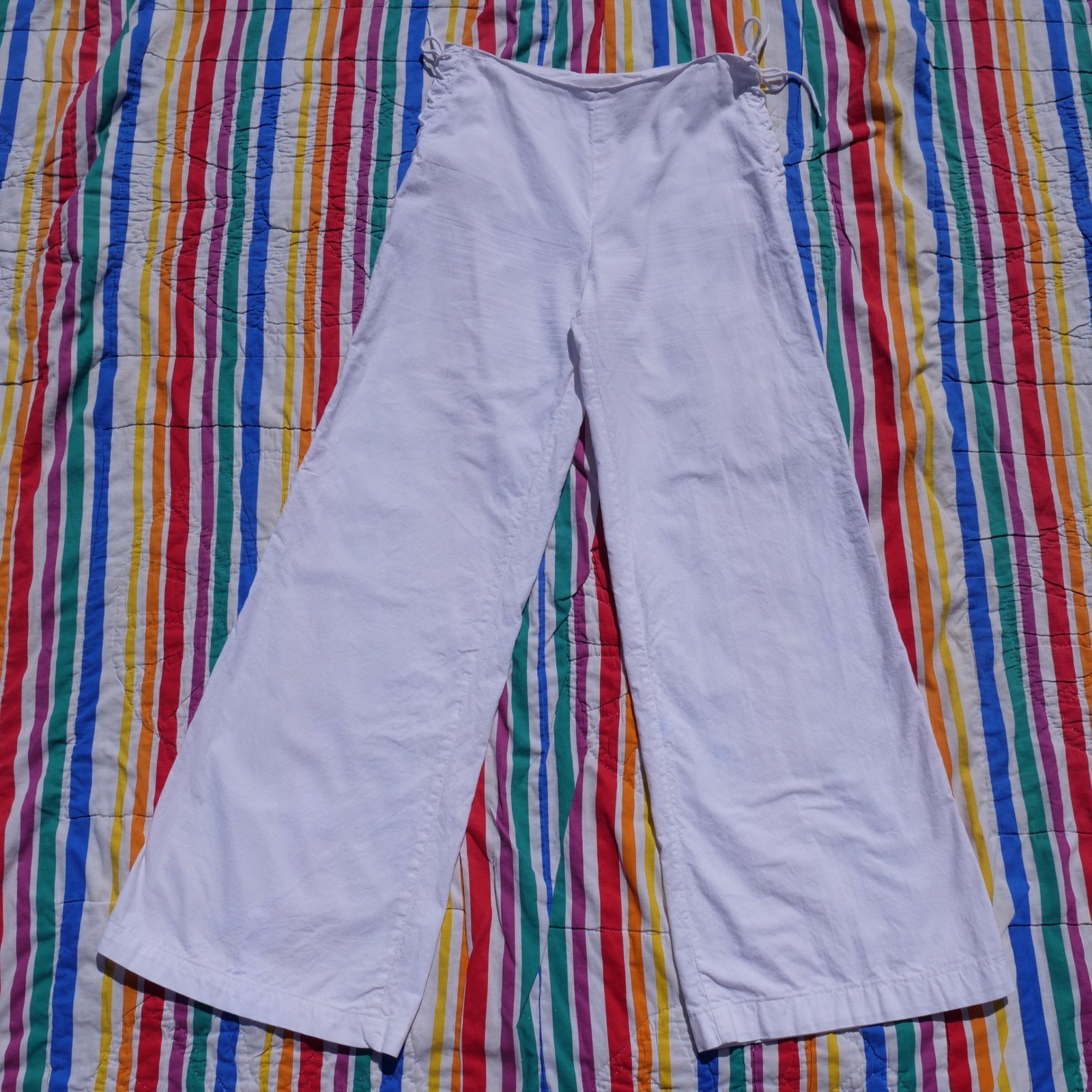 AMAZING RARE vintage 1970s The Market Wild West cotton side laced bell bottoms