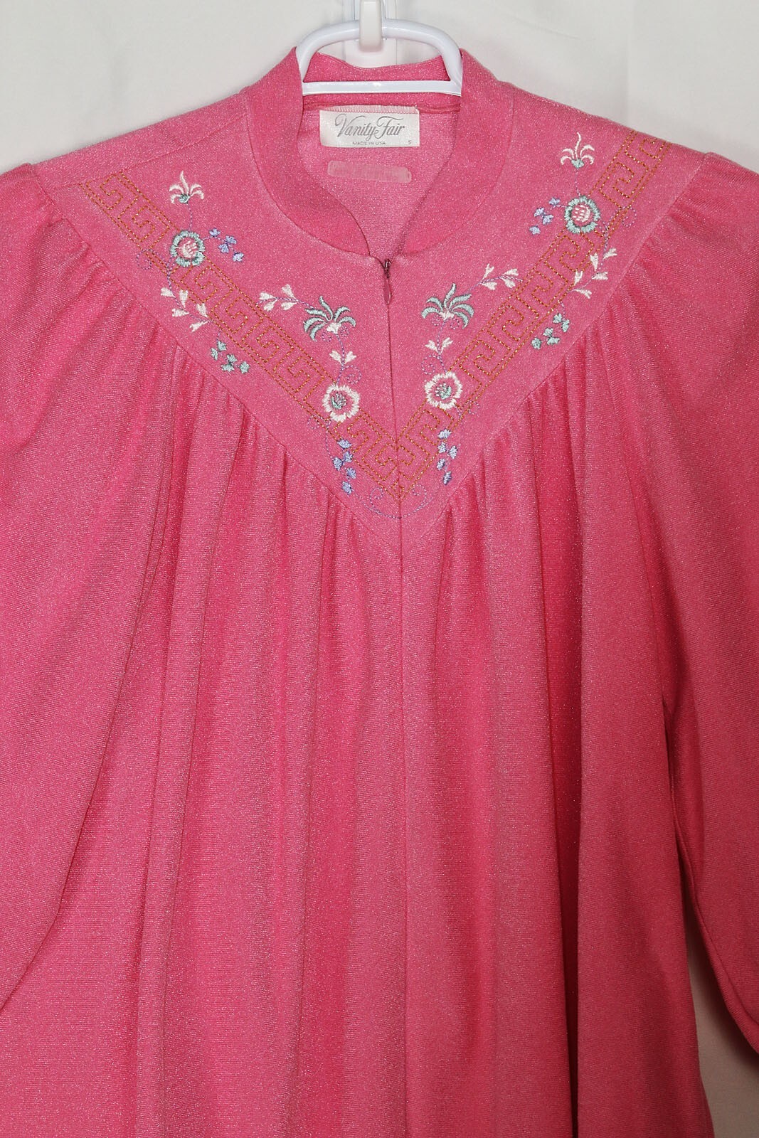 Vintage Vanity Fair Women’s Sz S Housecoat Pink Robe MCM Housewife Granny-Core