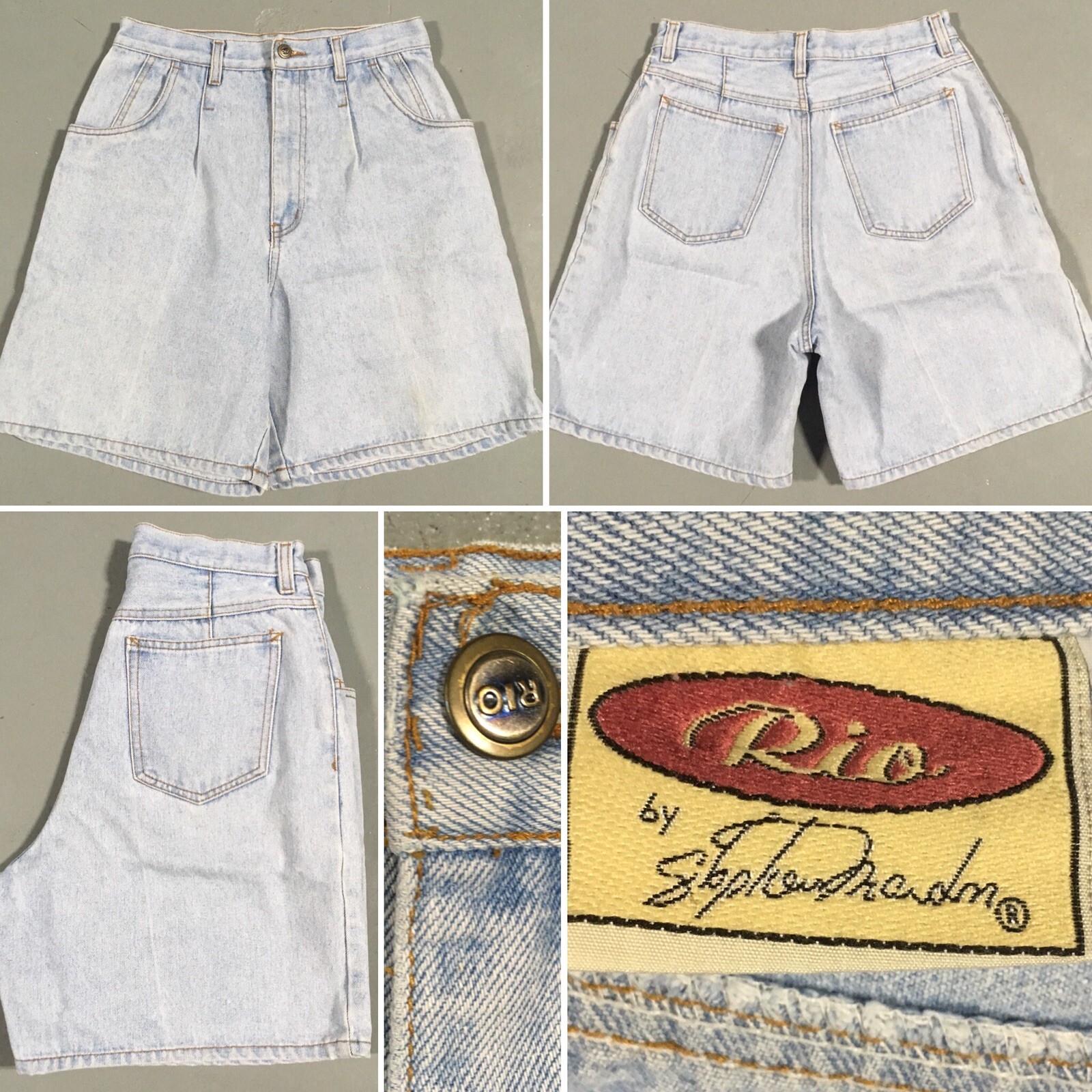 Vintage Rio by Stephen Mardon High Waist Denim Shorts 80s 90s 13 28” Waist Jorts