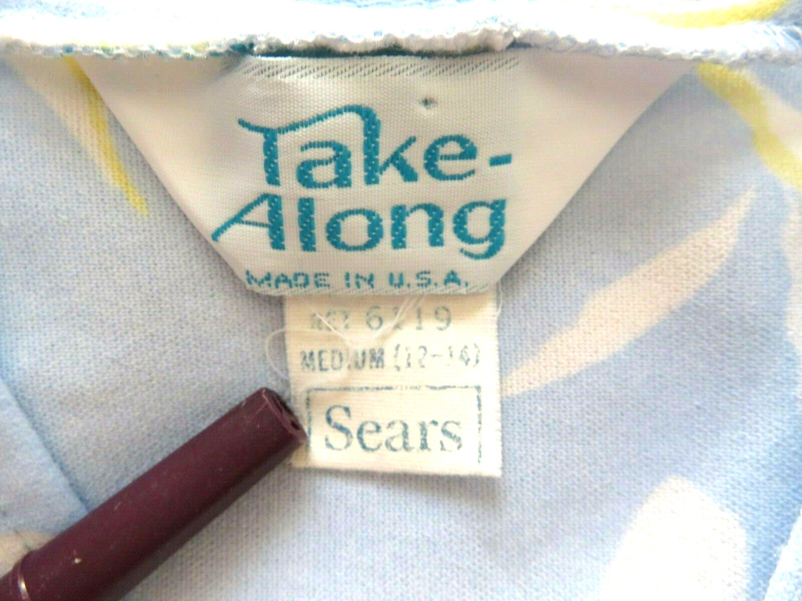 Sears House Robe Lounge Wear Front Zip Pastel Blue Floral Vintage Retro M