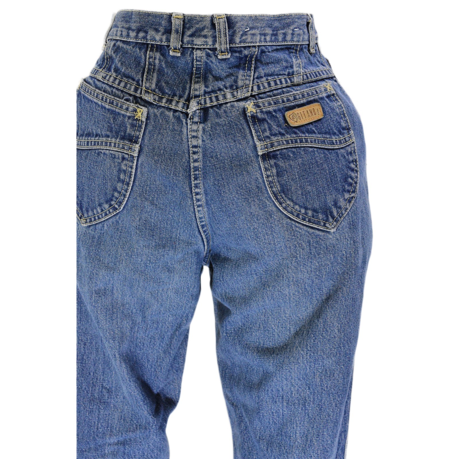 80s Vintage P.S. Gitano High Waist Medium Stone Wash Jeans Womens 6 Tapered S/M