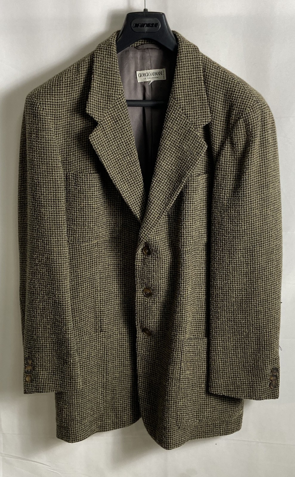 Vintage 90s Giorgio Armani Le Collezioni Women’s Brown Wool Blazer Coat IT 40
