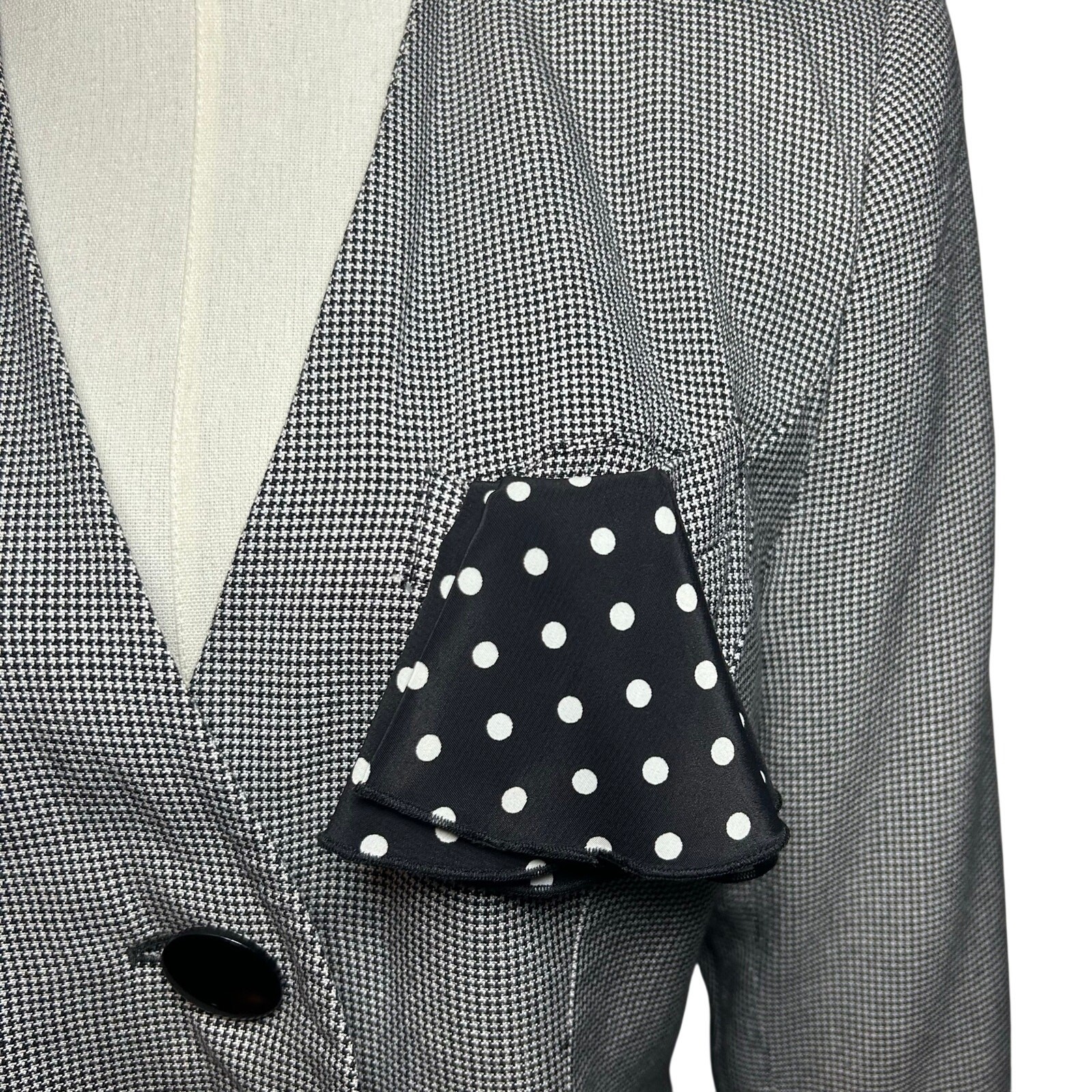 VTG 80s Gray Power Blazer Petite 8 Dark Academia Preppy Minimalism Office Siren