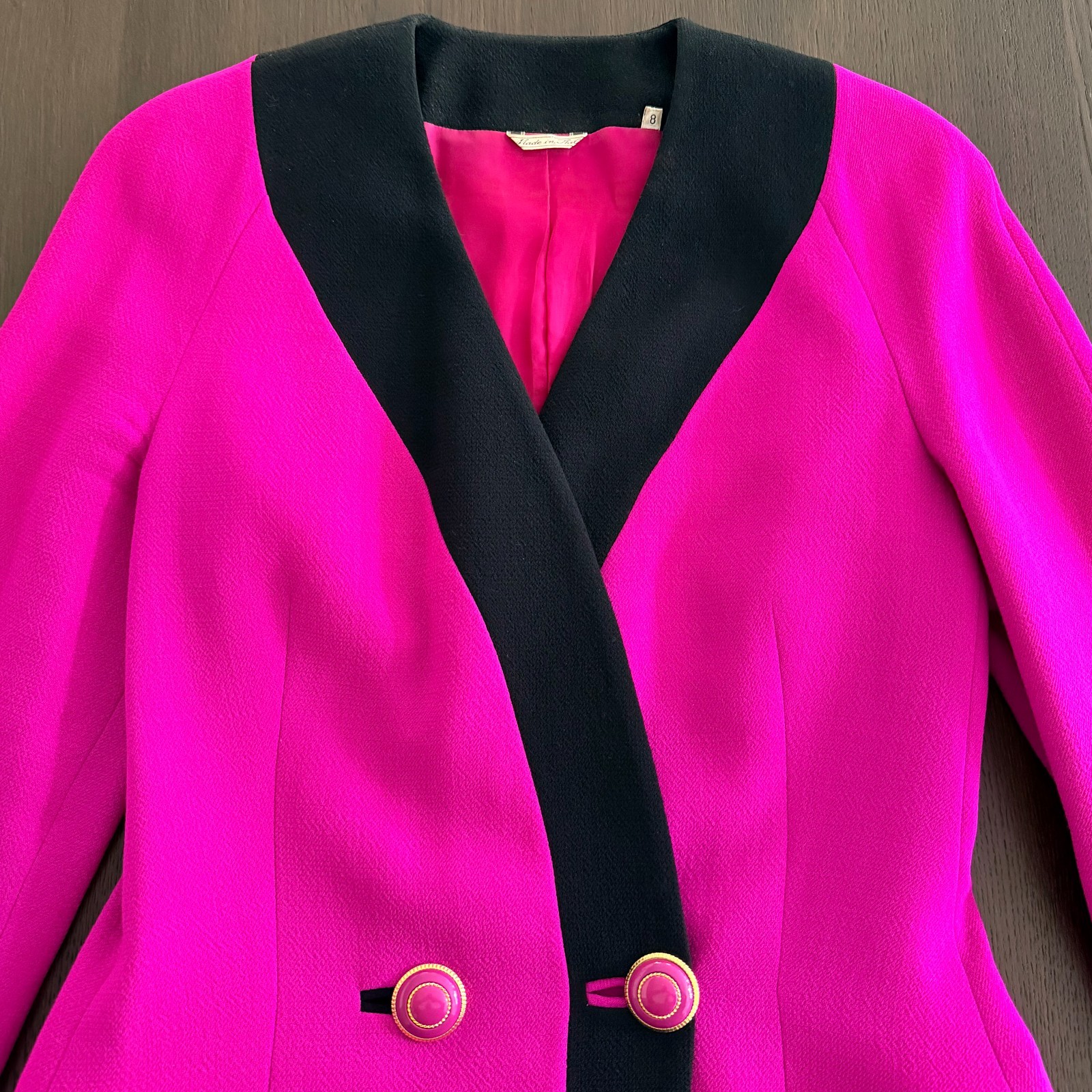 GIANNI VERSACE fuchsia wool blazer size 42 from F/W 1991/92