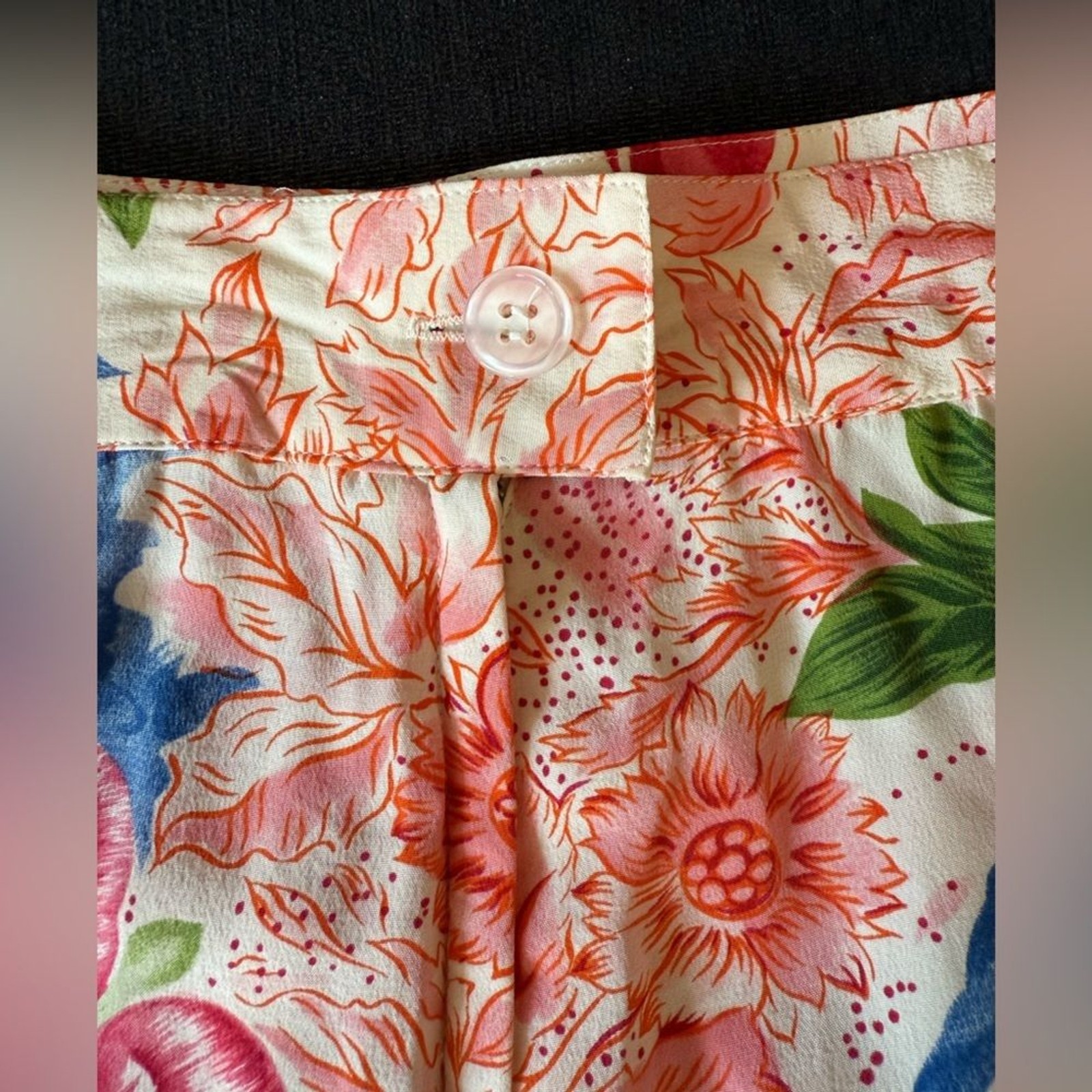 Brooks Brothers Vintage Silk Maxi Skirt. Pink and Blue Floral. A-line. Side zip