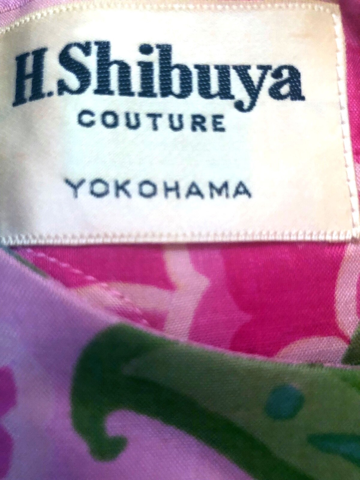 H. Shibuya Couture Yokohama VTG Japanese Silk Floral Sleeveless shift dress M