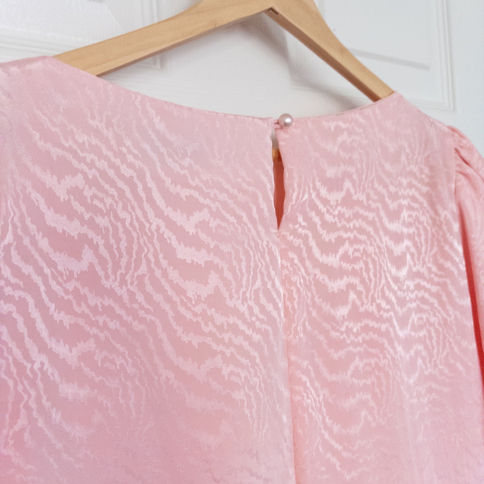Lizzy & Johnny Dress Women 8 Pink Vintage Tiered Puff Sleeve Midi Dress