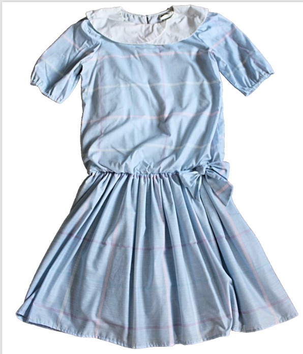 Vintage 80s You Babes II Fritzi – Mission Collar, Drop Waist Dress- Excellent, 9
