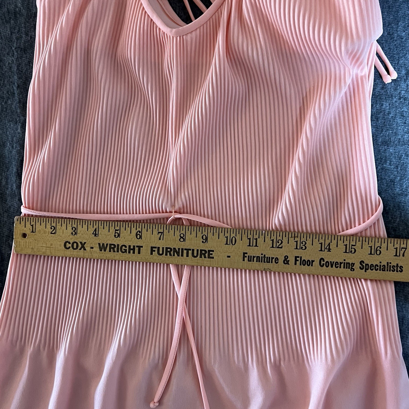 Vintage HERMAN MARCUS Dallas Peach Pleated Dress See Size Notes
