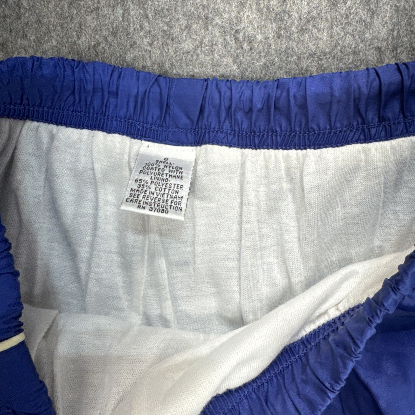 Vintage 90’s Y2K Womens S Blue Windbreaker Track Pants Nylon Lined Elastic