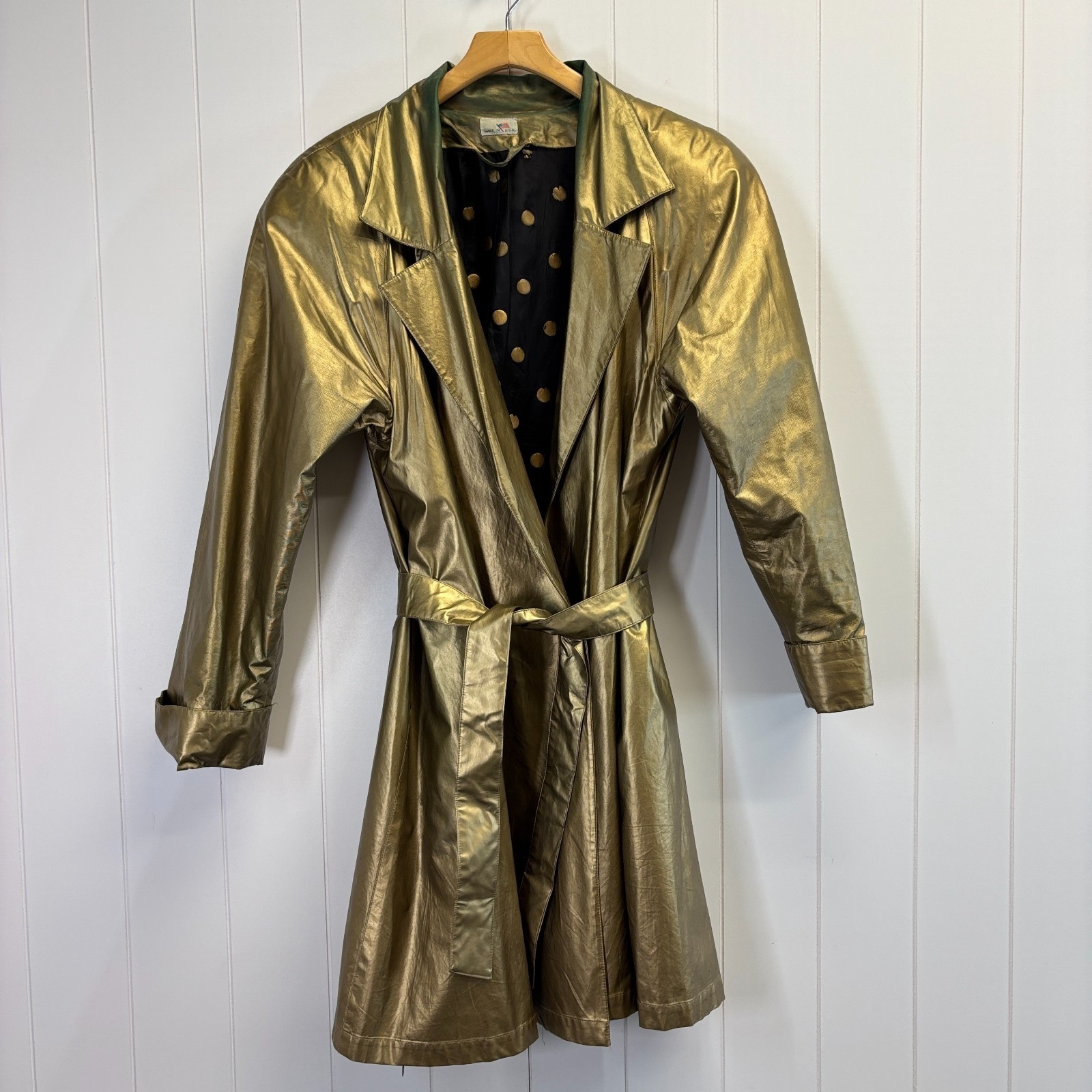Vintage Count Romi Emo Gothic All-Weather Traveler Coat Size 6 Gold Costume Chic