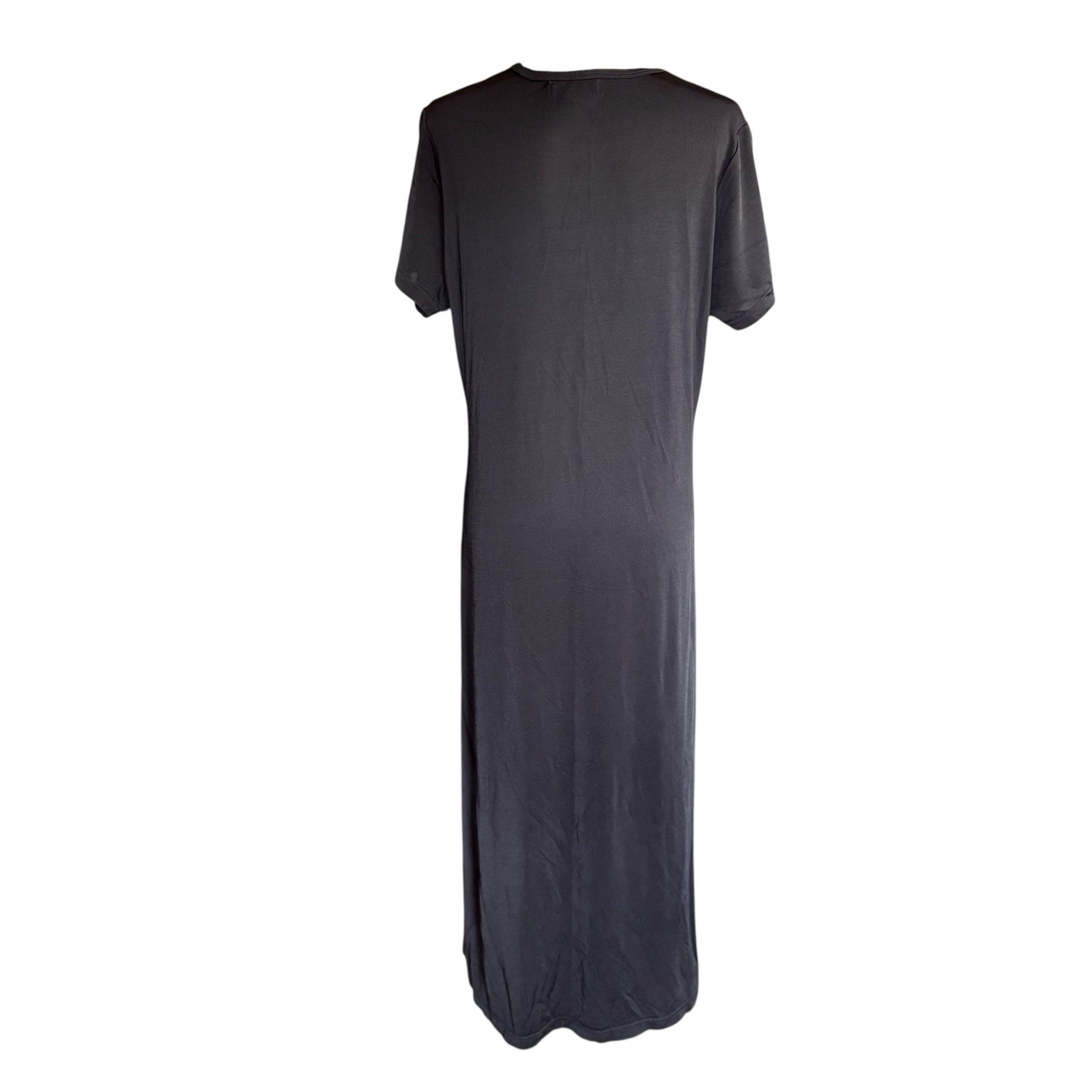 Vtg 80s Tapemeasure New York Maxi Dress Black L Stretch Gothic Witchy Classic