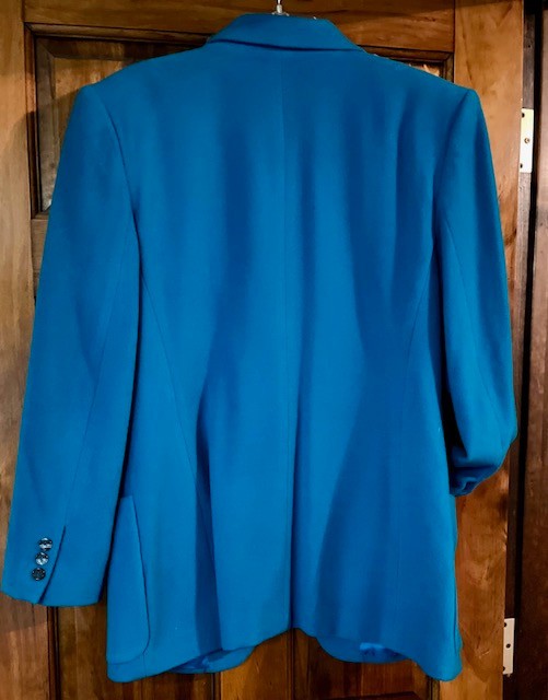 Vintage Stylish Liz Claiborne Blazer Sz 12 Blue Heavy Wool Mint Nostalgic