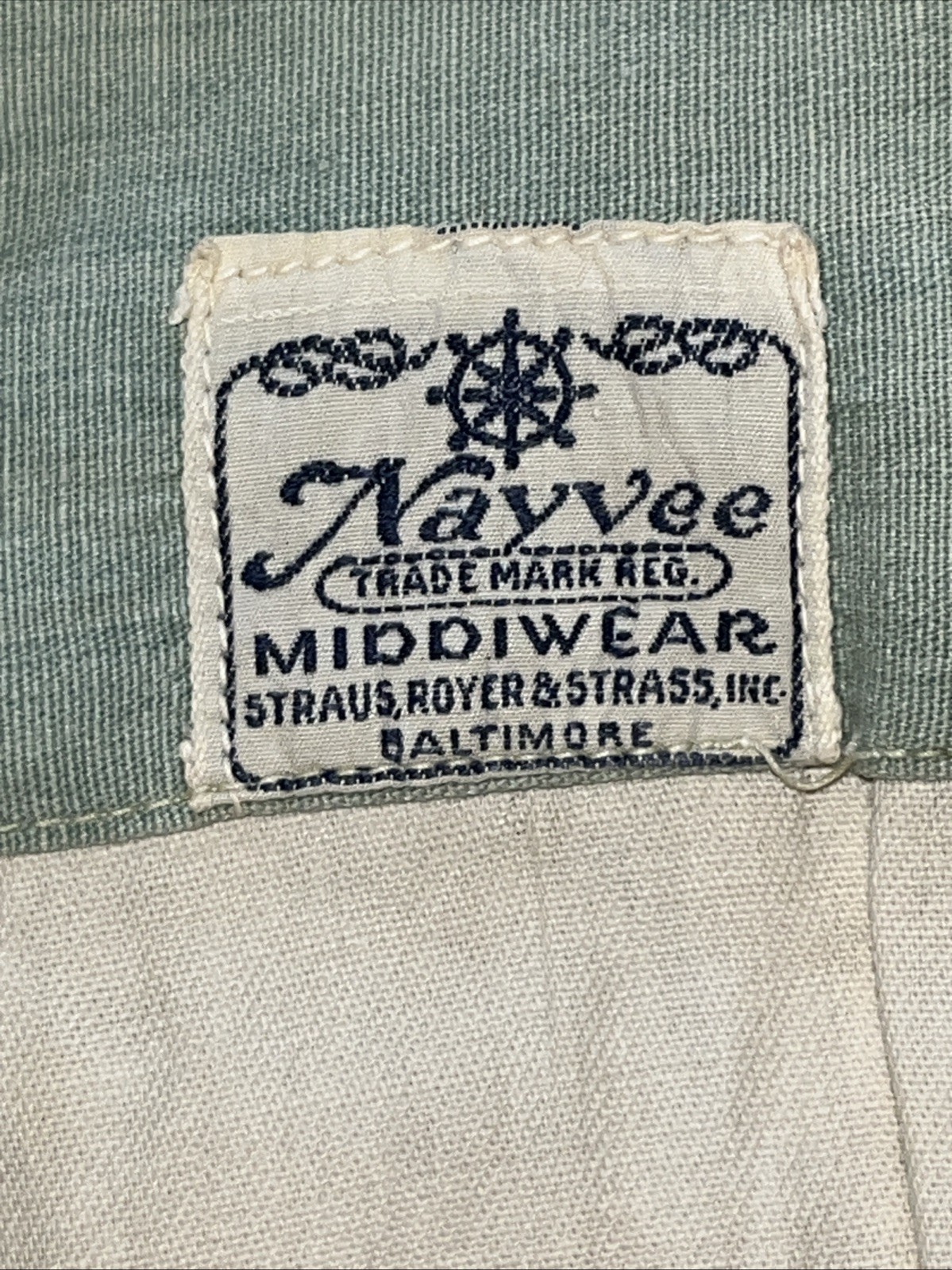 Vintage Nayvee Middiwear Cotton Blouse Sailor US Navy Straus Uniform Top Cotton