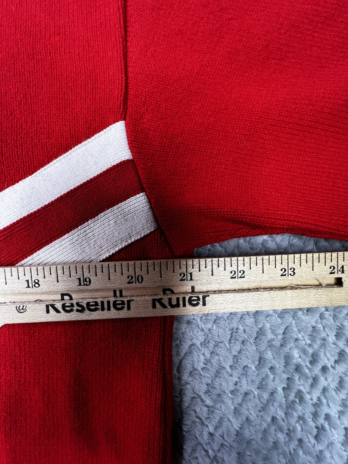 Varsity Red White Cheerleader Acrylic Pullover Sweater Shirt Medium Cardinals