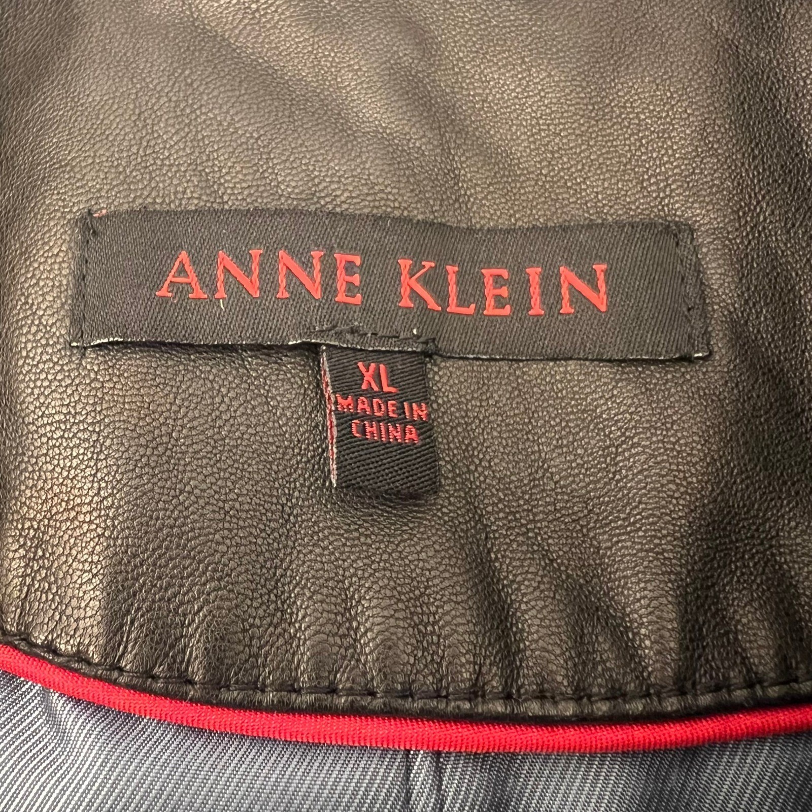 Vintage Lamb Leather Jacket Womens XL Ann Klein Black Old Money Luxury Classic