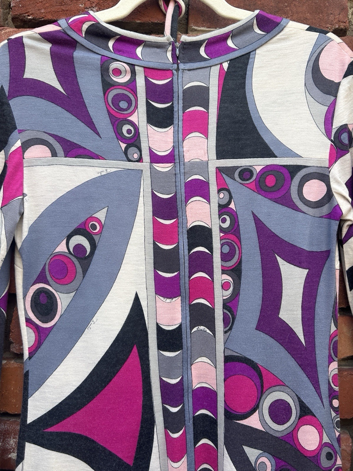 Vintage 1960s Emilio Pucci For Saks Fifth Avenue Long Sleeve Dress Cashmere Silk