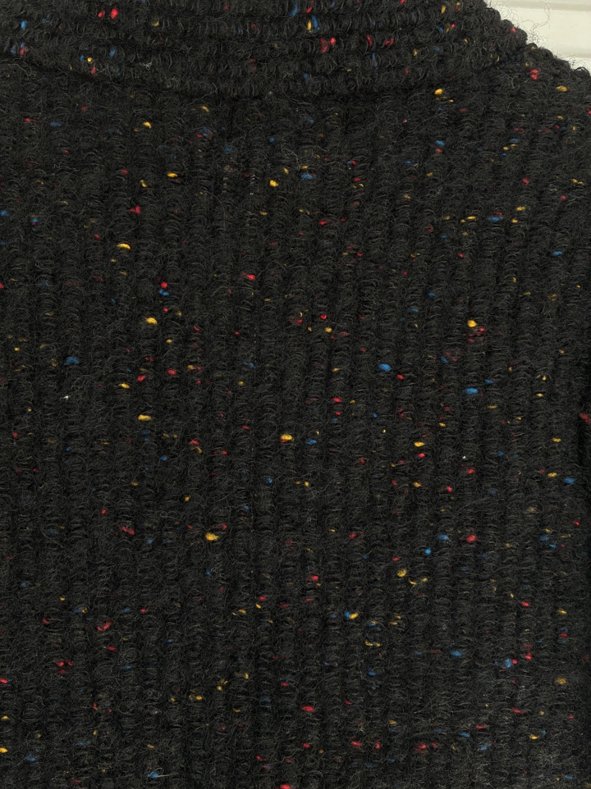 Vintage Sweater Jacket Black Wool Confetti Yarn Speckled Cin Cin 1970’s 1980’s